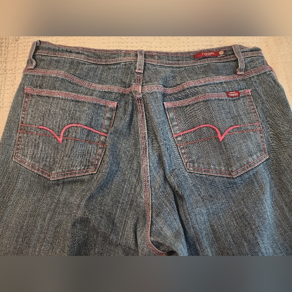 Miss Vigoss Women's Bootcut Pink Stitched Mid-rise Jeans Size 17/18 Western Luxe
